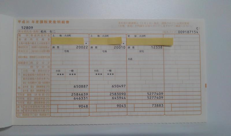 〈一年に一度必ず届く物〉固定資産税